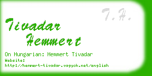 tivadar hemmert business card